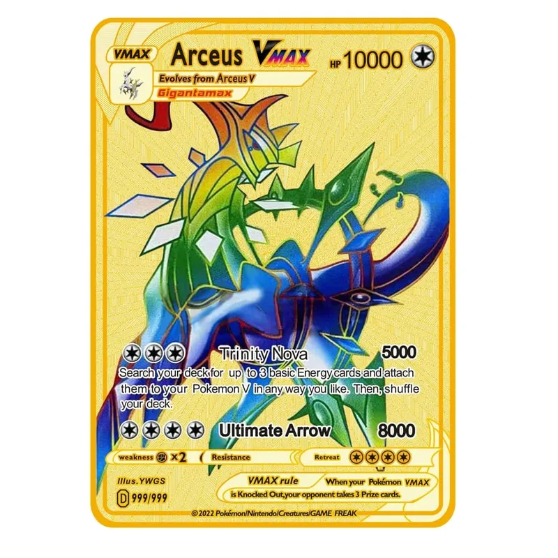 2026 NEW Pokemon Metal Card 10000 Points Arceus Charizard Super Card Golden English Mewtwo Vmax GX EX Anime Collection Card Gift — image 15
