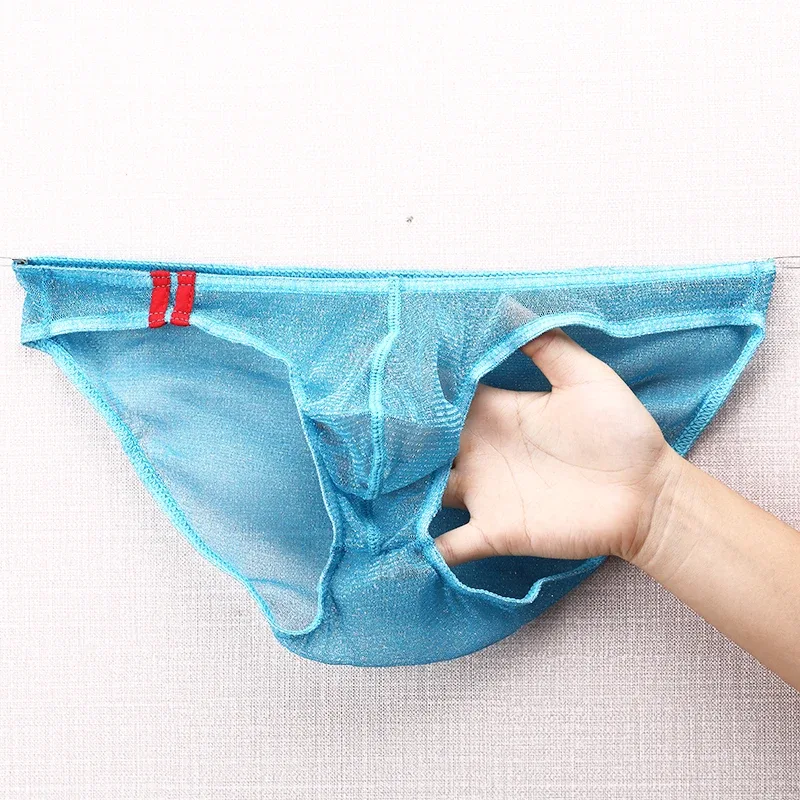 Sous-vêtements pour hommes, slips Ultra fins, taille basse, culotte respirante en maille — image 12