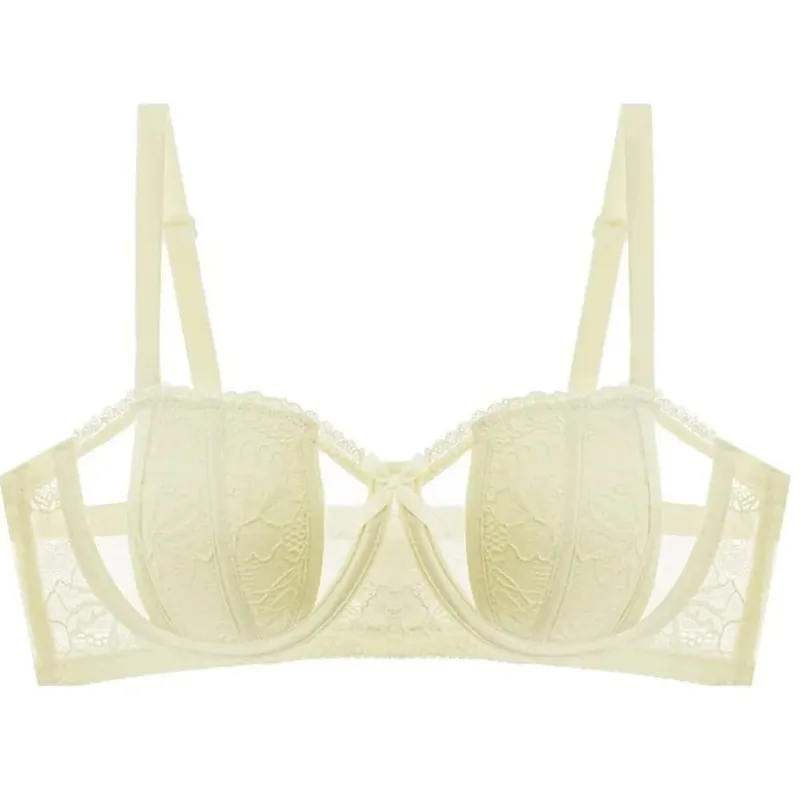 Big Bust Minimizer Bra Set 32‑38 AB Thin Lace Soft Underwire Anti‑Sagging Strapless Optional Sexy Ladies Brassiere Lingerie Kit — image 3