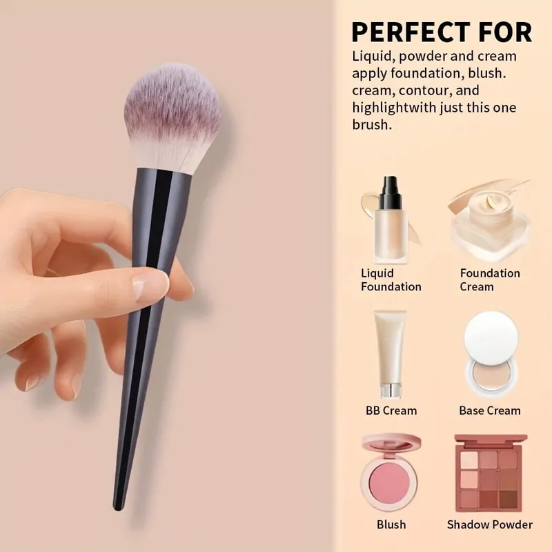 2Pcs Professional Makeup Brush Set Soft Nylon Bristles Face Brushes for Foundation Blush Powder Contour Highlighter & Eyesh