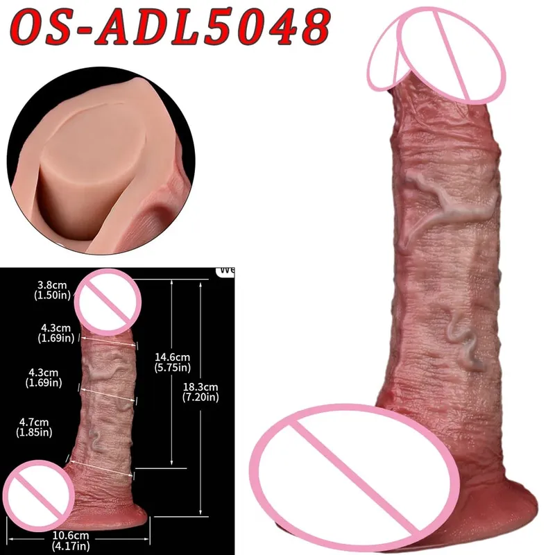 47 cm Realistische Lange Dildos Doppel Kopf Anal Vaginal Stimulator Sex Spielzeug Mit Sauger Für Lesbische Paare Homosexuell Männer erwachsene Werkzeuge