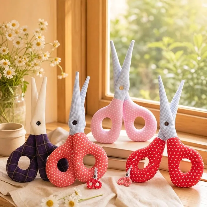Scissors Plush Pillow Cos Gwen Cute Creative Simulation Cloth Scissors Stuffed Toy Soft Cushion Funny Stress Relief Gift — image 6