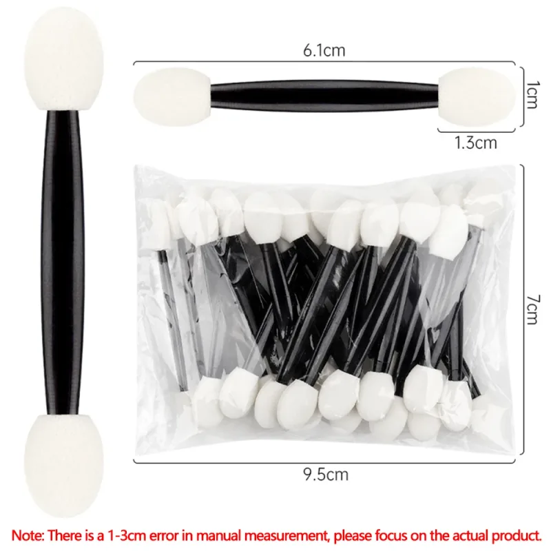 50/100pcs Eyeshadow Applicators White Dual Sides Eye Shadow Brush Makeup Sponge Brushes For Girls Cosmetic Tool Applicators