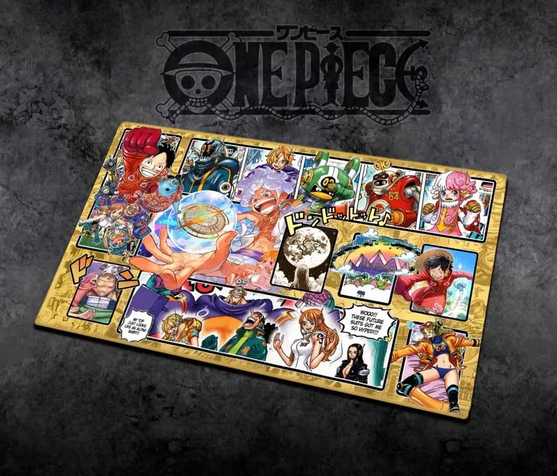 60*35cm Anime One Piece OPCG GAME Card Siri Komik PlayMat Empat Maharaja Baharu Mengajar Shankusu Buggy Luffy Mainan Koleksi Helikopter — image 34