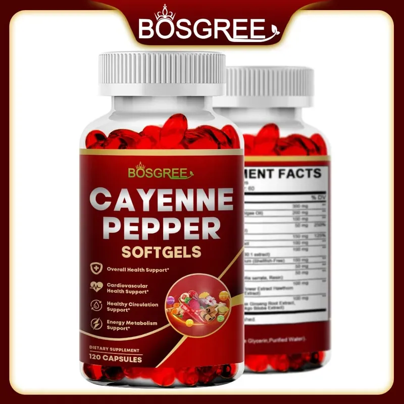 Cayenne Pepper Capsules-Supports Cardiovascular Health Improves Digestion & Blood Circulation Vitamins D3 K2 Herbal Supplement — image 2