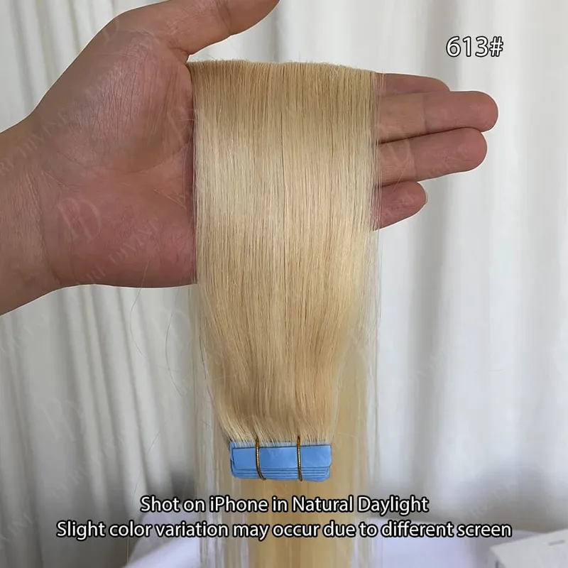 Invisible Tape In Hair Extensions Real Human Hair Seamless PU Skin Weft Human Hair Tape Ins 2.5g/pc 50g/set 22 24 Inches — image 13
