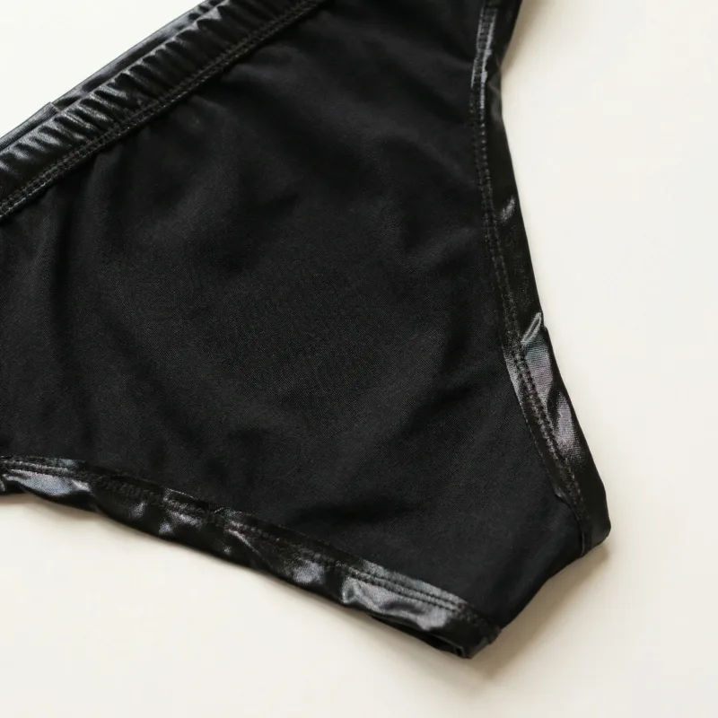 Pantalon Triangle en cuir PU pour hommes, 1 pièce, sous-vêtements triangulaires creux à entrejambe, Fitness de boxe, nouveauté pour adultes, cadeau doux