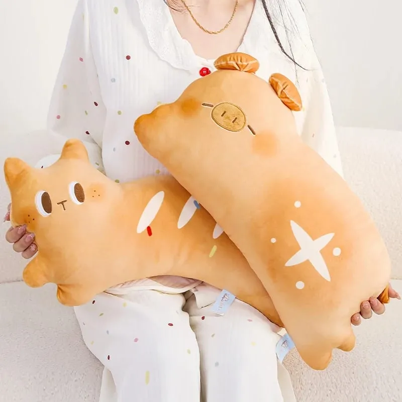 50cm Cute Toast Pillow Soft Plush Sofa Cushion Adorable Cat Rabbit Pig Bread Shape Hugging Pillow Gifts For Home Decor — image 4