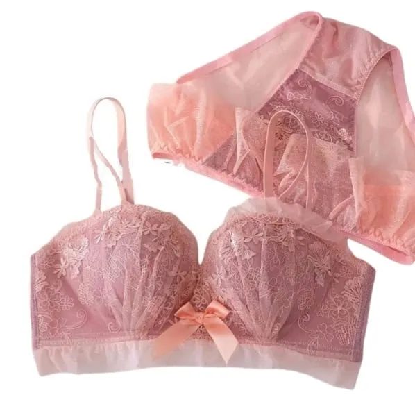 Japanese Kawaii Lace Underwear Set for Women | Sexy Push Up Bra & Panty | Small Chest Cute Lingerie | Valentine‘s Day Gift — image 2