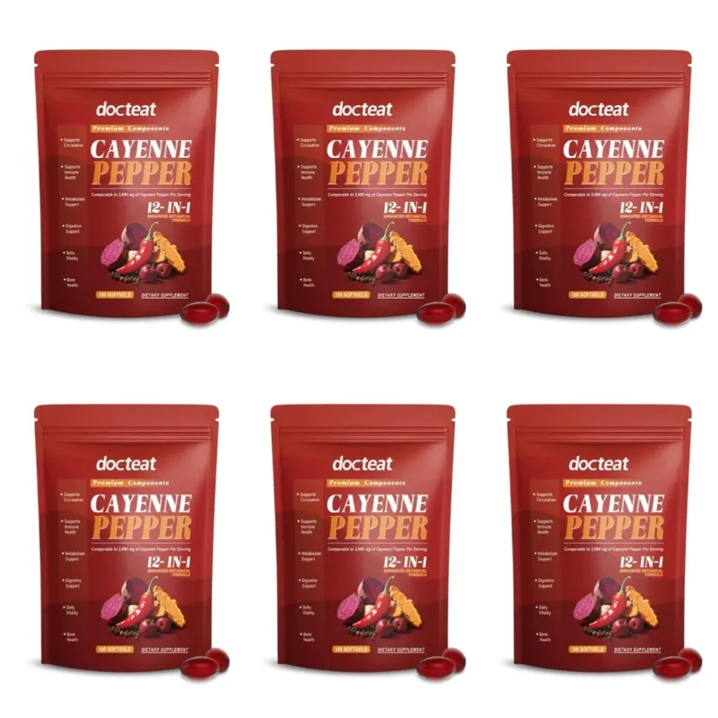 Cayenne Pepper Extract Botanical Formula Supports Circulation Immune Health &Daily Vitality180 Softgels Dietary Supplement