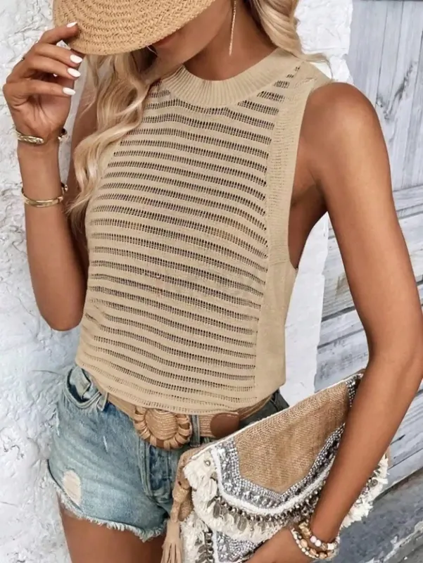 Women's Solid Color Knitted Sleeveless Top — image 2
