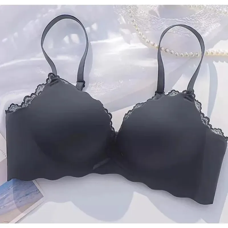 AA Cup Padded Push‑up Bra Panty Set Wireless Seamless One‑piece Lingerie Suit for Small Flat Chest Soft Daily Casual Underwear