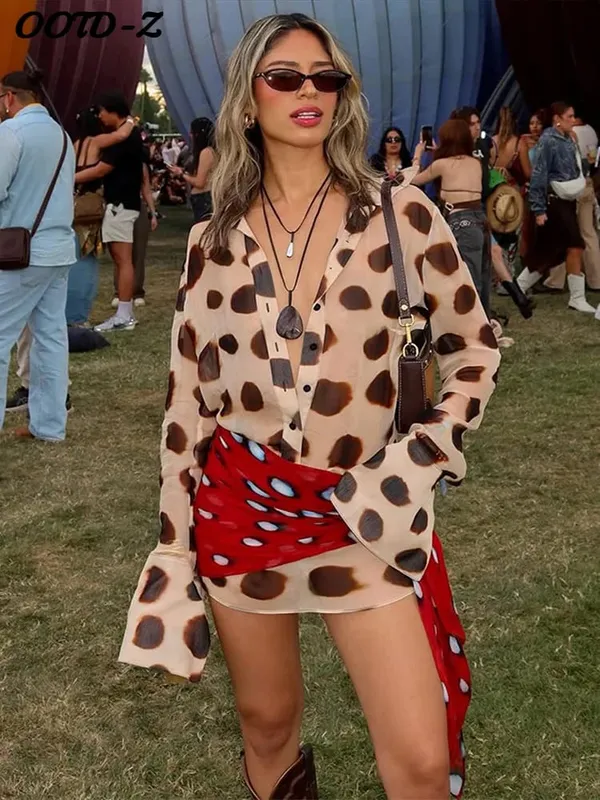 Casual Printed Shirt Mini Dress Women Full Sleeve Turn-down Collar Single Breasted Short Dresses Female 2026 Summer Lady Robe — image 2