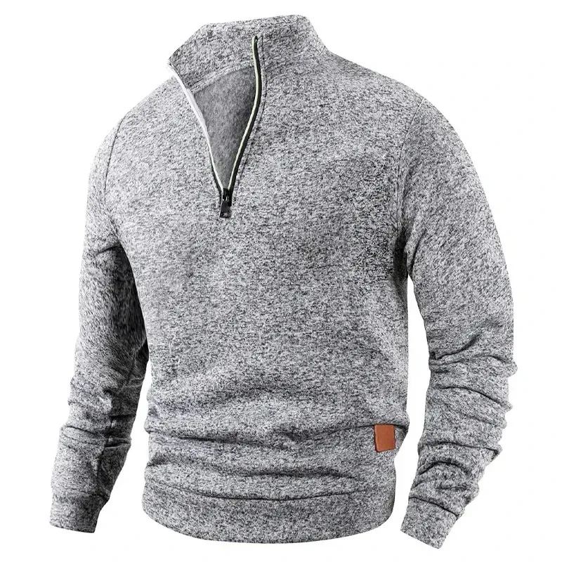 Animal Game Men's Half Zipper Sweatshirts Long Sleeve Solid Pullover Turtleneck Streetwear Warm Jacket Sport Coats Outerwear