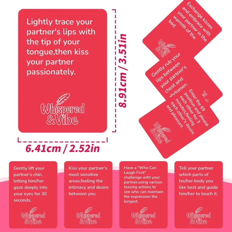 Whispered & Vibe Couple Reconnection Cards 9*6.7cm- 50 Romantic Foreplay Challenges & Intimacy Building Games for Adults — image 5