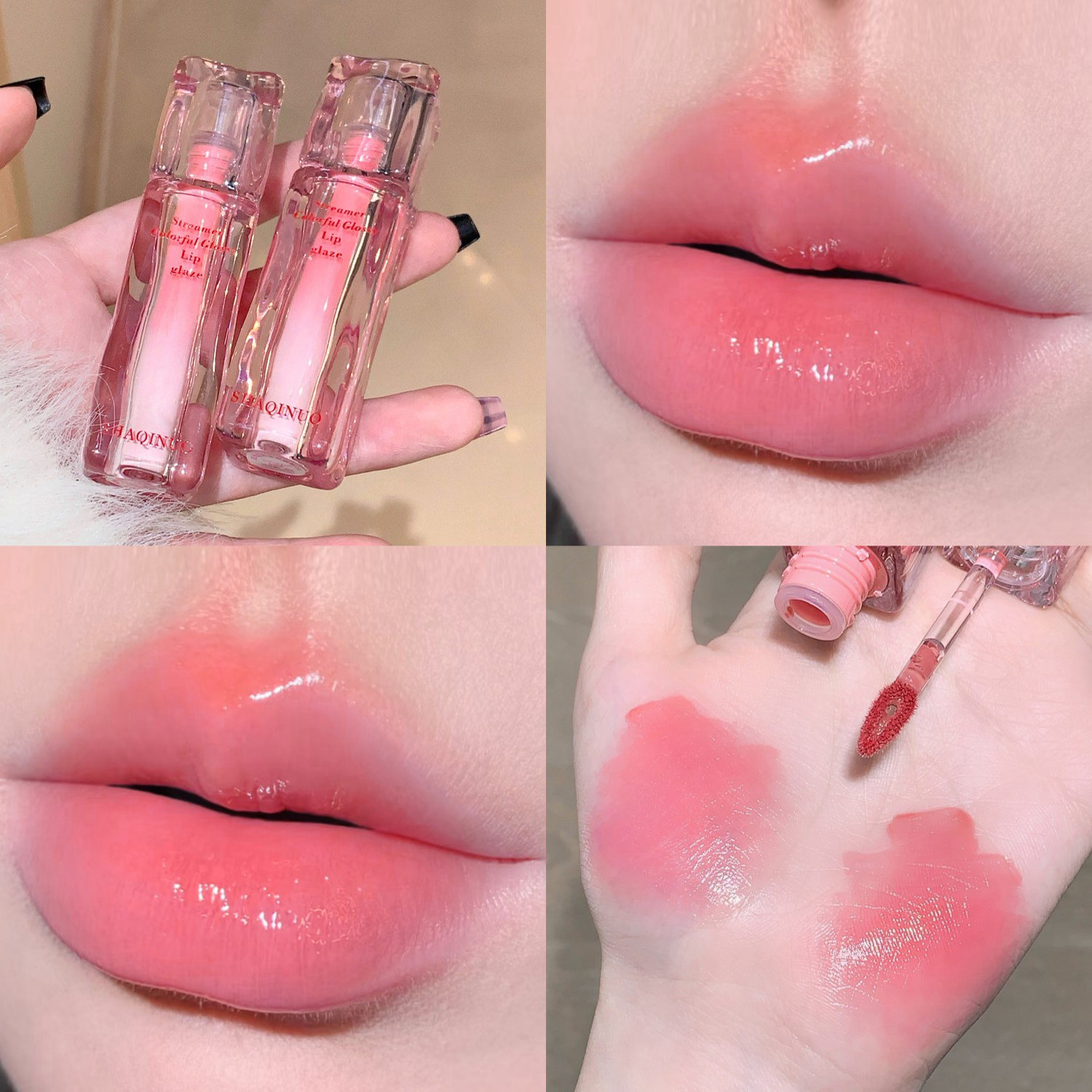 Water Gloss Lip Glaze Cermin Melembapkan Gemuk Tidak Melekat Cawan Jeli Gincu Cecair Lutsinar Tahan Lama Warna Minyak Mekap Bibir