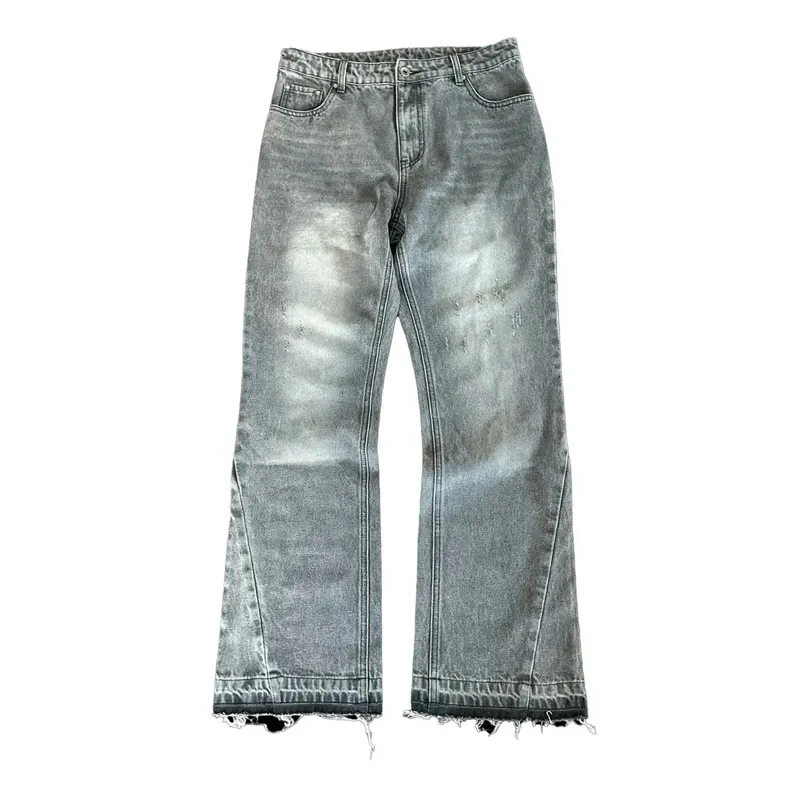 Hip Hop Streetwear Men Women Fashion Baggy Pants Y2K Retro Jeans Light Color Dollar Pattern Embroidery Splice Denim Pants Gothic — image 6