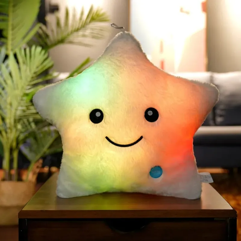 Cute LED Electronic Star Plush Toy Star Soft LED Star Doll Toy Home Decoration Baby Kid Toys Soft Star Pillow