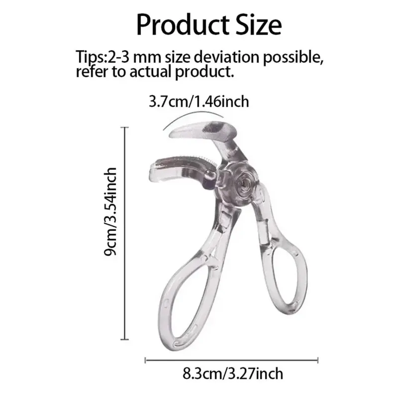 Dual-Type Eyelash Curler with Comb – Wide & Partial Clip Options Waterproof Long-Lasting Natural Curl Unisex Certified