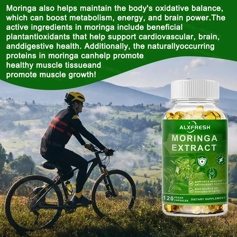Moringa Capsules Support Blood Sugar Cardiovascular Health Promote Digestion Metabolism Improve the Intestines Relieve Fatigue