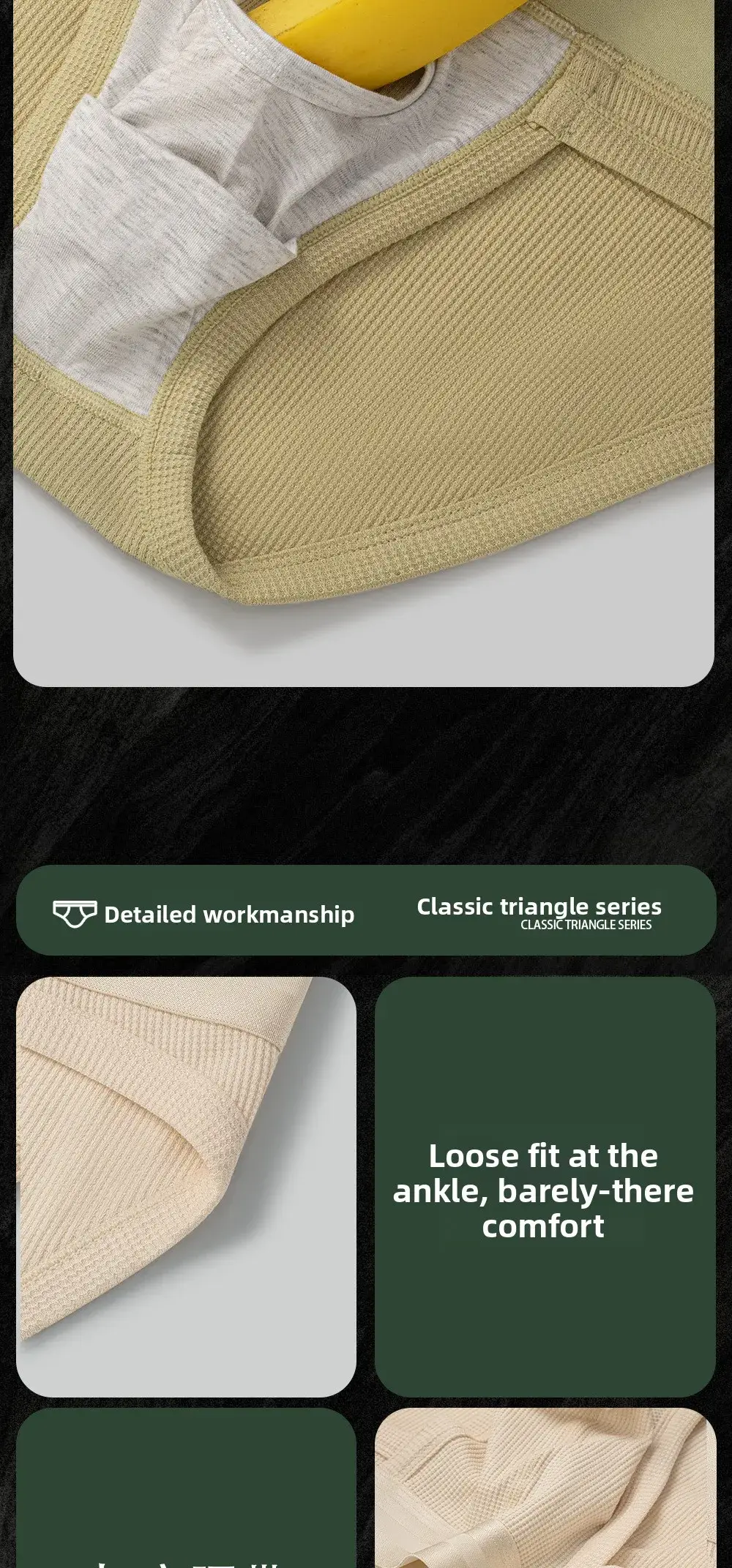 3pcs Sexy Men Waffle Cotton Briefs with Raised Bag Support Pouch With Hole U Spacious Separate Crotch Breathable Anti-sweat 3256812343913911 — image 11