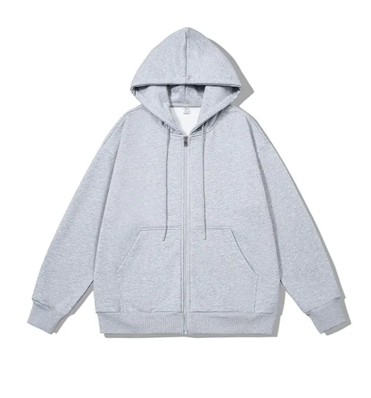 Men's Long Sleeve Zipper Hoodie Autumn Winter Fashion Casual Loose Fit Sweatshirt Sportswear Male Outfit — image 6