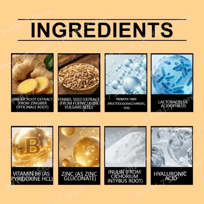 Probiotics Composite Gummies Supplement for Women with Hyaluronic Acid Ginger Zinc Vitamin B6 Feminine Wellness Support 30 Count — image 5