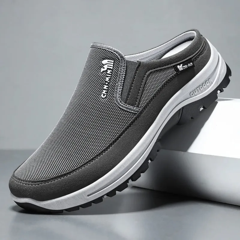 Men's shoes casual cloth shoes breathable lazy shoes toe caps outdoor sports half shoes — image 8