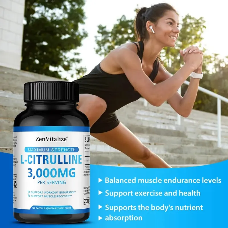 L Citrulline 3000mg Supplement Capsules for Men & Women - Muscle Recovery & Workout Endurance - Vegan Non-GMO — image 7