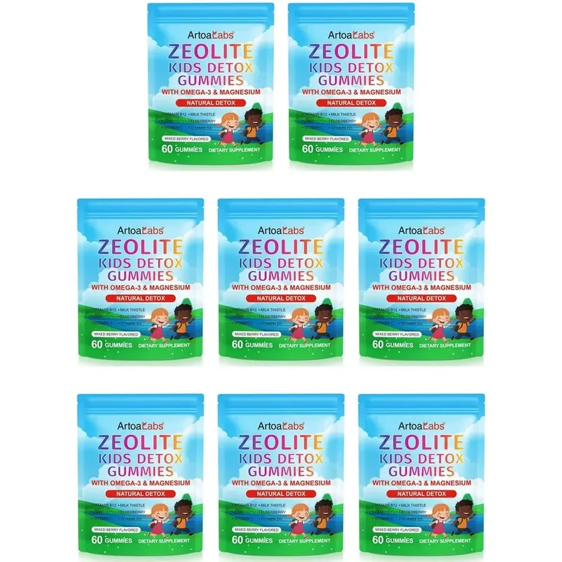 Kids Detox Gummies with Magnesium Zinc & Vitamin D3 Daily Immune Support Digestive Health Energy & Focus for Children 60 CT