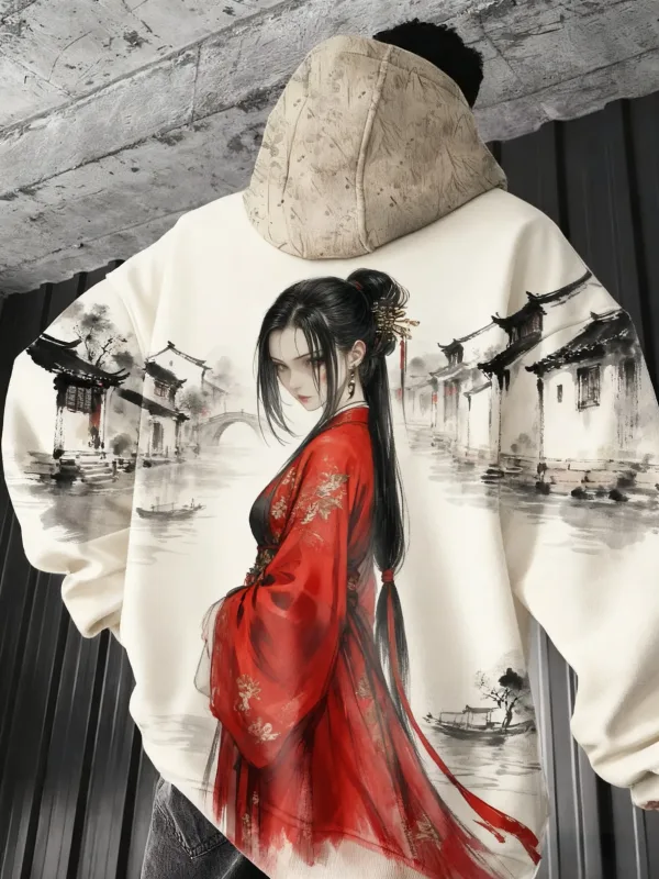 2026 Hot Anime girl back pattern Sweatshirt Casual Long Sleeve Hooded Pullover 3D Printing Top Fashion Oversized Men's Hoodies — image 11