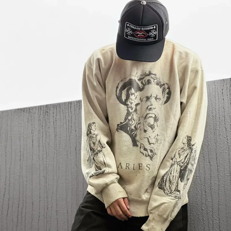 Saint Hoodies Classic Terry Material O-Neck High Quality Men Women Washing Retro Long Sleeve Cotton Coat Arrival Oversize Loose — image 11