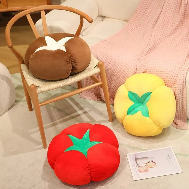 Kawaii Mô Phỏng Veggie Trái Cây Sang Trọng Đệm Hồng Nấm Nấm Cà Chua Mềm Mại Trang Trí Gối Cho Phòng Ngủ Sofa Quà Tặng — image 5
