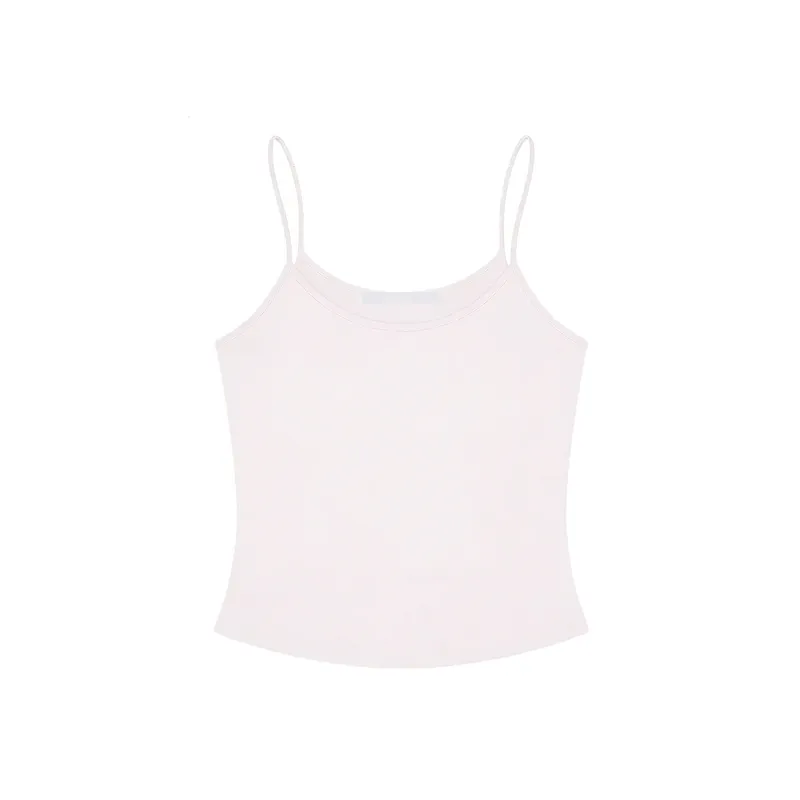 Tank Summer Solid Color Slim-Fit Camisole Basic Versatile Slimming Sleeveless Top Multi-Color Basic Versatile Top for Daily Commute Slim-Fit Camisole