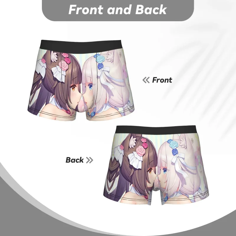 أنيمي N-Nekopara الشوكولاته الفانيليا الملابس الداخلية الرجال المطبوعة لعبة سراويل داخلية للرجال السراويل سراويل داخلية لينة