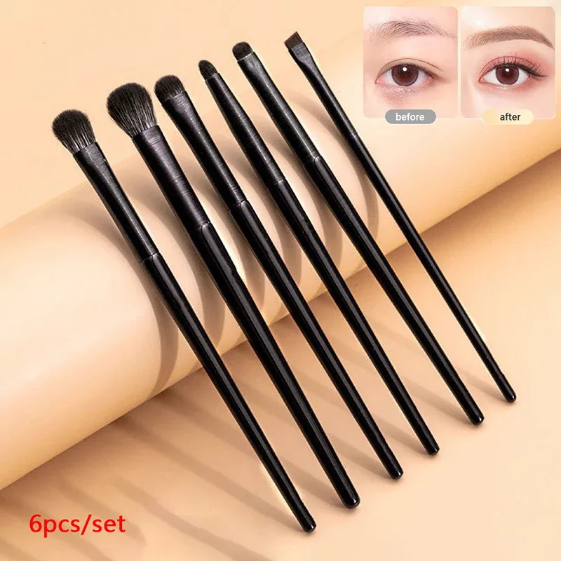 New 6PCS Eyes Makeup Brushes Set Professional Soft Contouring Eyeshadow Eyeliner Eyebrow Brush Women Facial Beauty Cosmetic Tool