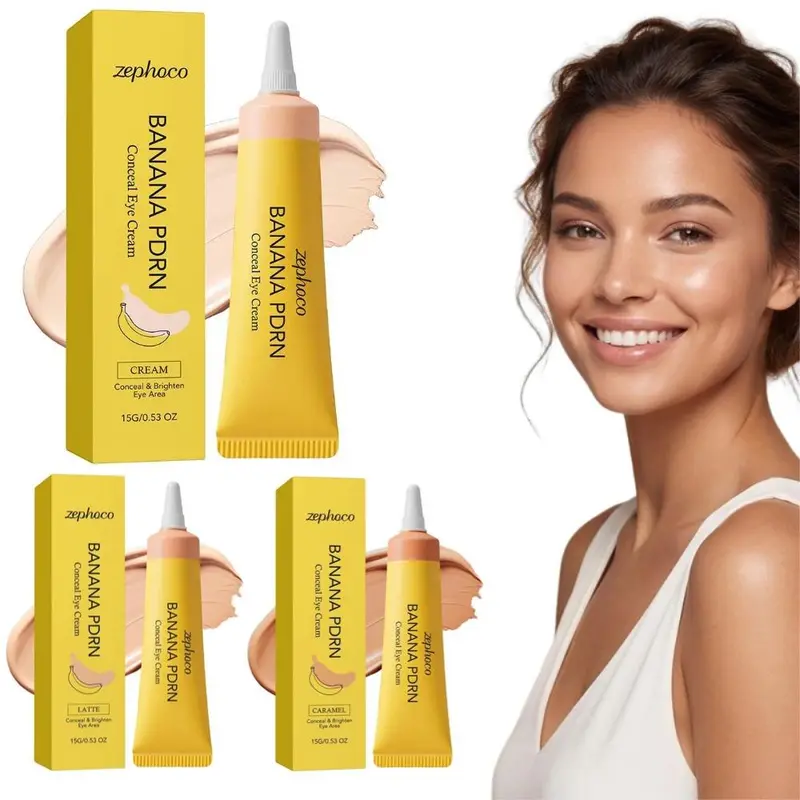 Zephoco Banana PDRN Concealer Eye Cream Brighten Sooth Repair Lightweight Eye Moisturizing Concealer Non Sticky Under Eye Cream