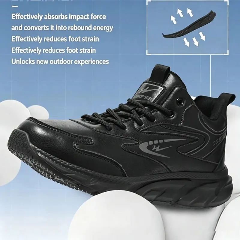 Double Star Men Sneakers 2026 New Fashion Casual Shoes Water Resistant Leather Upper Running Walking Shoes Anti Slip Lightweight