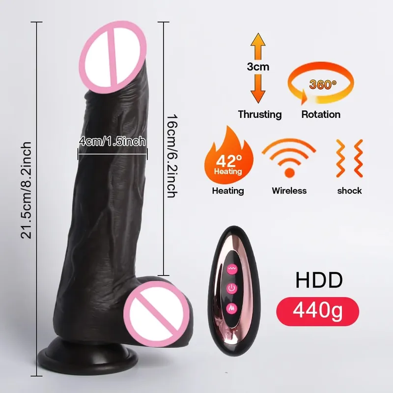 Riesiger realistischer Silikon-Fernbedienungsdildo, der vibrierende weibliche Sexspielzeuge, Penetration, G-Punkt, Klitoris, Vagina, Orgasmus-Massagegerät — image 9