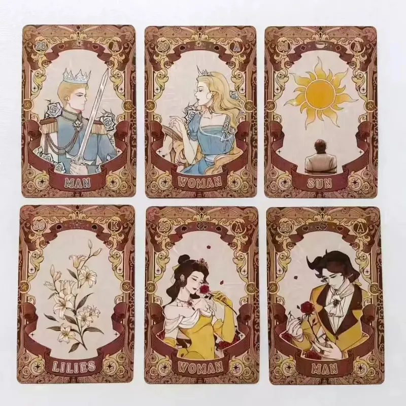 Fairy Tale Dream Lenormand Cards 44 Cards Vintage Fairy Tale Oracle Deck Divination Fortune Telling Witch Gold Border Cards