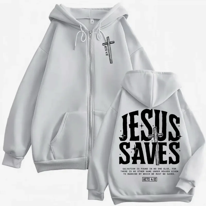 Jesus Christian Bible Verse Zipper Hoodie Men Women Clothing Fashion Aesthetic Zip Up Pullovers High Quality Fleece Sweatshirts — image 6