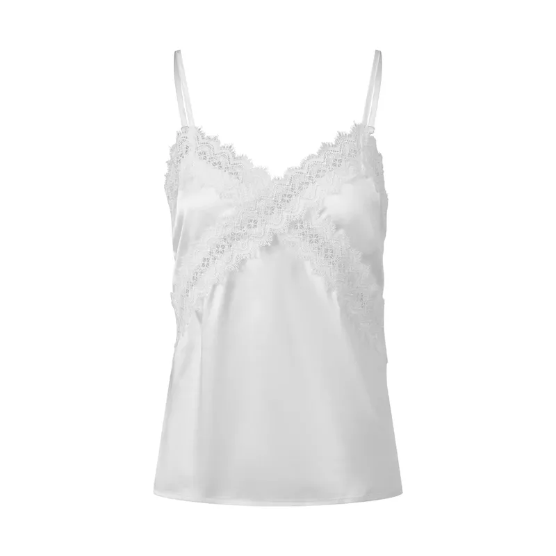 Womens Satin Lace Floral Cami V Neck Silk Camisole Tops Spaghetti Strap Lace Trim Silky Tank Tops Layering Camisoles