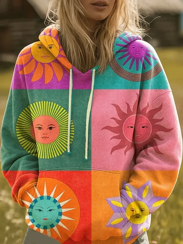 Women's Hooded Hoodies 3D Print Graphic Rainbow Casual Boho Casual Sweatshirts Pullovers Streetwear Women's Clothing Fall Winter — image 4