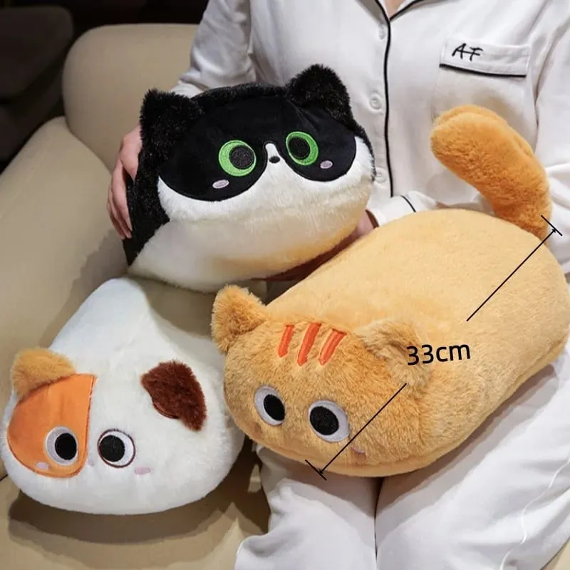 33cm Cat Plush Cushion Adorably Cat Stuffed Pillow Kawaii Throw Pillow Home Decor Toys Soft Sofa Cushion Creative Birthday Gift