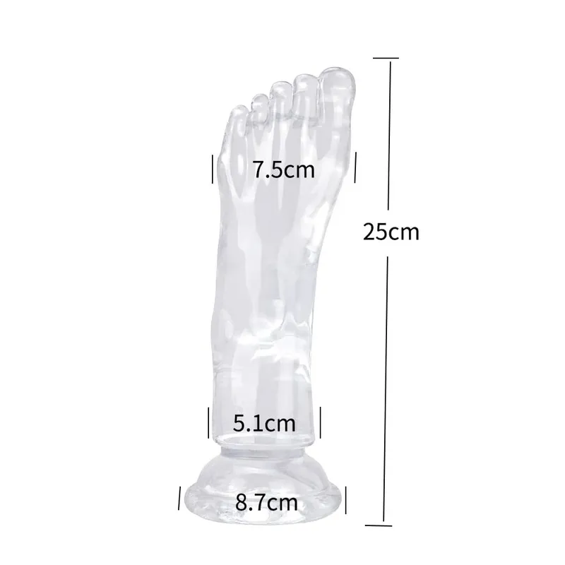 Big Feet Style Anal Plug Big Clear TPE ButtPlug Deep Masturbator Dildo Dilator Stimulator Anal Plug Adult Sex Toys For Women 18+