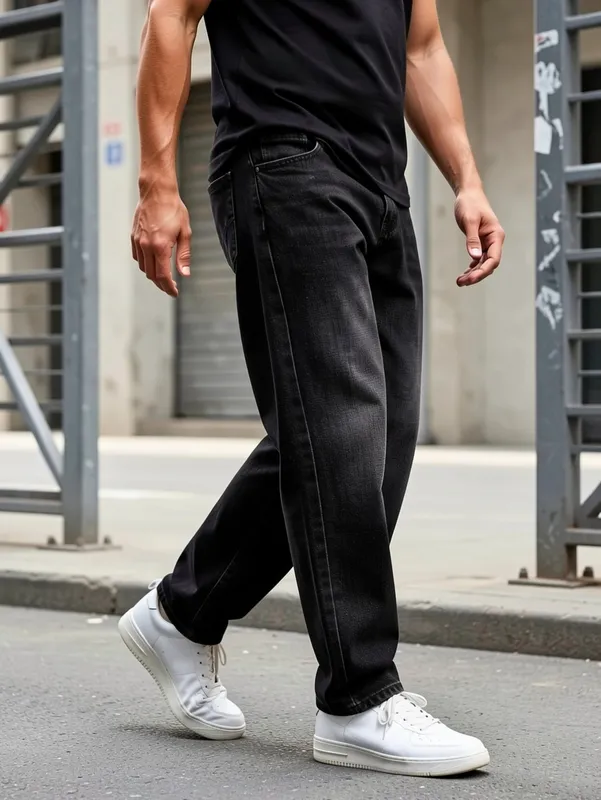 Men's Stretch Straight Jeans Plus Size Loose Fit Denim Trousers For Big Belly Guys Casual Long Pants Big Sizes To 50 — image 6