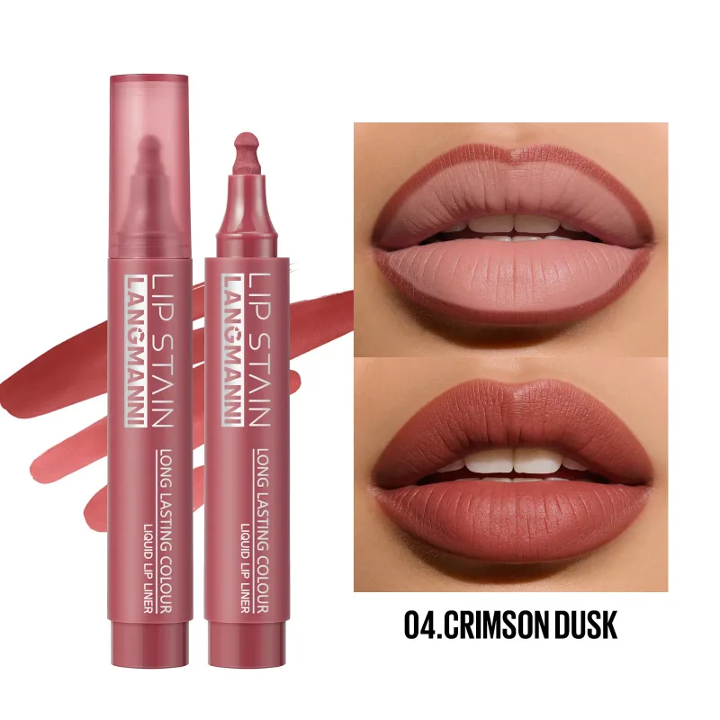 Caneta marcadora líquida para lábios, de longa duração, à prova d'água, fosca, altamente pigmentada, nude, maquiagem para contorno labial para mulheres — image 11