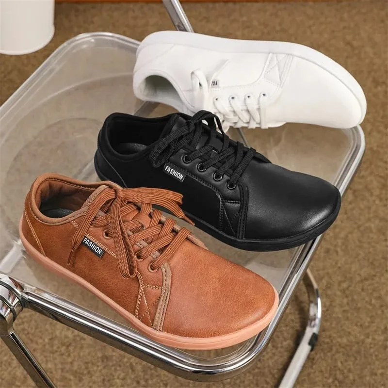 2025 ใหม่ Minimalist รองเท้าสำหรับผู้ชายผู้หญิงกว้าง Toe Barefoot Zero Drop รองเท้าสบายๆหนังเทียมน้ำหนักเบาเดินรองเท้าผ้าใบ