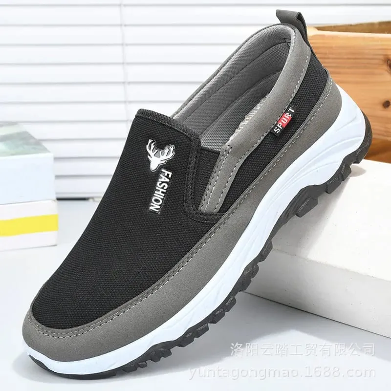 Spring and Autumn Cloth Shoes Men's Outdoor Leisure Sports Shoes Soft Bottom Thick Bottom Wear Resistant and Anti Slip Shoes