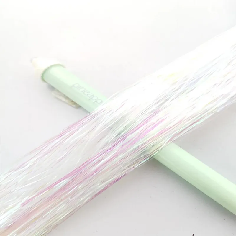 Rainbow Colored Sparkle Synthetic Hair Tinsel 36/48 Inch Girls Headwear Laser False Hair Extensions Glitter Decor Strands — image 9